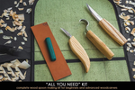 Extended Spoon Carving Set ( 3 knives in roll + accessories)