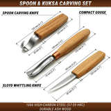 3-Piece Spoon Carving Tool Set Wood Carving Set in Tool Roll