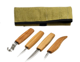 Basic Wood Carving Knives Set in Tool Roll