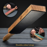 Small Dual-Sided Leather Paddle Strop with P01 Polishing Compound