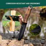 Carbon Steel Knife with Walnut Handle and Leather Sheath