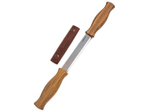 Drawknife with Oak Handle and Leather Sheath