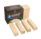 Set of Basswood Carving Blocks, 5 pcs