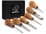 Wood Carving Set of 6 Palm-Chisels